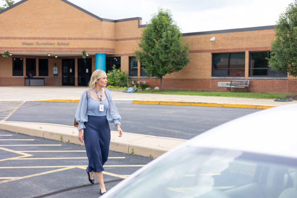 School Teacher in Parking lot