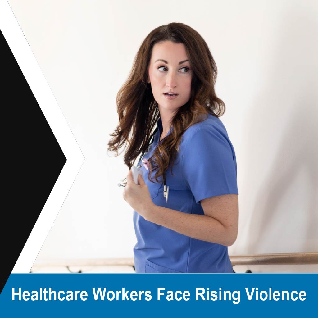 Frightened healthcare worker